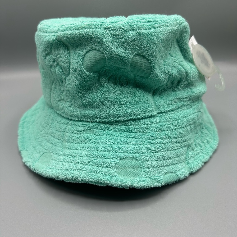 Disney Parks 2023 Mickey Mouse Bucket Hat Terry Cloth Unisex One Size Green